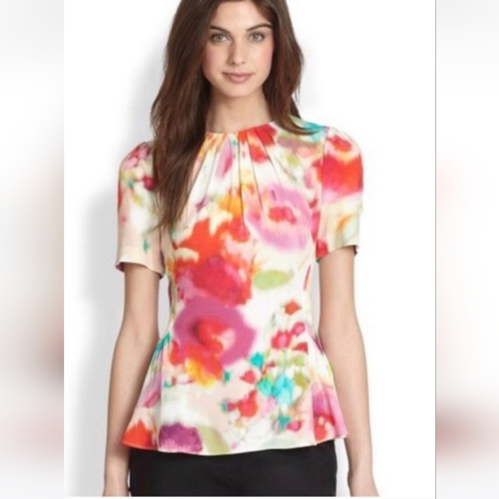 Kate Spade Water Colors Peplum Top
